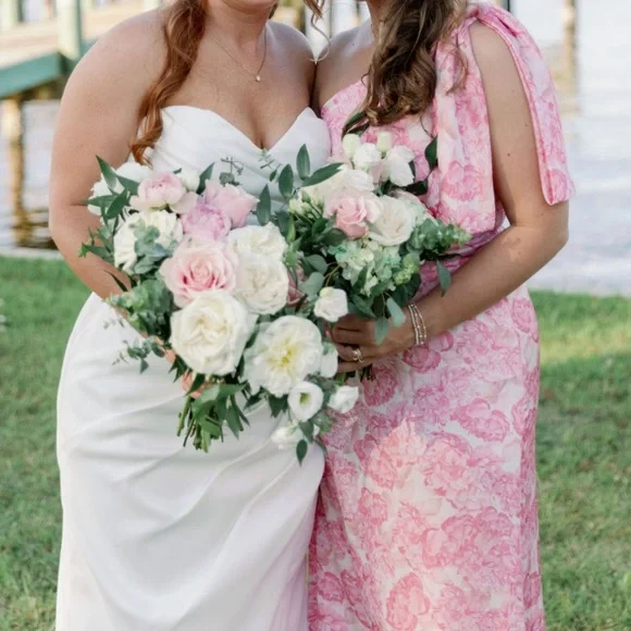 Elegant Pink One-Shoulder Dress - Picture 2 of 4